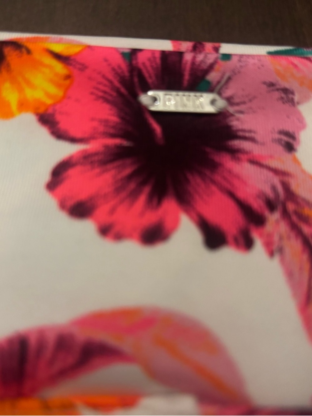 PINK Victoria's Secret Gym to Swim White & pink floral bikini bottom NWT - Picture 4 of 8